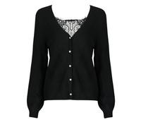 Gilet femmes Only ONLADELE LS LACE MIX REVERS CARDI Noir EU M