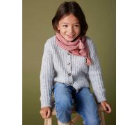 Gilet fille loose maille mousseuse gris chiné 8A