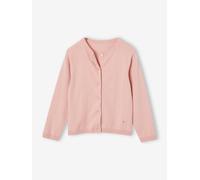 Gilet fille maille fine BASICS blush 12A
