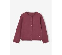 Gilet fille maille fine BASICS prune 6A