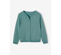 VERTBAUDET Gilet Fille Maille Fine Manches Longues Coeurs Vert émeraude 3A