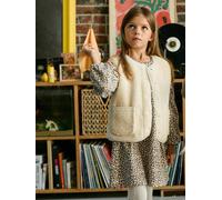 Gilet fille sans manches en sherpa vanille 4A