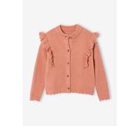 Gilet fille volants fantaisie rose poudré 9A