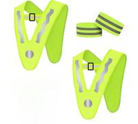 Gilet Fluorescent de Sécurité V Enfants,Gilet de Sécurité Triangulaire, 2 PCS Gilet de Sécurité Gilet Jaune Enfant,Gilet Haute Visibilité Collier de Sécurité Gilet de Sécurité en V Réfléchissant Velo