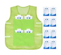 Gilet frais, gilet de refroidissement de glace portable, enveloppe isotherme portable avec blocs de glace, contrôle personnel de la température, conception légère et confortable, équipement de travail