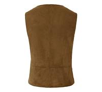 Gilet gothique steampunk pour homme en similicuir à lacets, gilet médiéval de la Renaissance sans manches à lacets, costume médiéval sans manches pour homme, marron, S