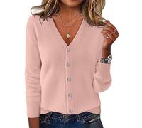 Gilet Grosse Maille Femme Col en V Tricots pour Femmes Veste Open Front Élégant Et DéContracté Manteau Pull Cardigan Ample Et Chaud avec Boutons Gilet à Mailles Automne Hiver (XL)