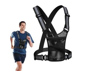 Gilet Haute Visibilité Course Sombre - Gilet Fluorescent Léger, Accessoire de Course Respirant | Support Smartphone Gilet Pour Activités en Plein Air Zone de Travail Mouvement Crépuscule Jogging