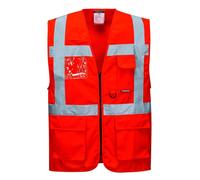 Gilet Hi-Vis Sécurité Exécutif Fermeture Éclair en Haut Identité Poche Viz Veste