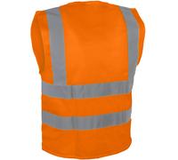 Gilet haute-visibilité oraneg polyester Fermeture auto-agrippante 4 bandes - SINGER - GIL4BO L