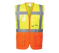 Gilet haute visibilité zippé Portwest Executive Prague Jaune / Orange S