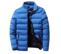 Gilet Homme Hiver Chaud Chaud Manches Longues Grande Taille Matelassée Doudoune Manteau Zippé Travail Tendance Gilet Veste Manteau Homme Hiver Long Sweat Homme Pas Cher(Bleu,5XL)