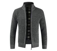 Gilet Homme Hiver Chaud Pulls, Gilets et Sweats Homme Veste Polaire Militaire Homme Mi Saison Sweat a Capuche Homme Zippé Manteaux Blouson Marque Parka Cardigan Automne Gris foncé 3XL ZL17