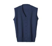 Gilet Homme Mélange Cachemire et Soie Bleu 50
