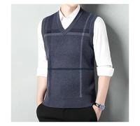 Gilet Homme Sans Manche Tendance automne hommes pulls gilet col en v impression simple boutonnage décontracté ample épaissir sans manches Cardigan tricot manteau hauts Pour Hommes(Medium gray02,96A)