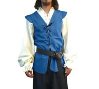 Gilet Homme Steampunk Gothique Pirate - Gilet Renaissance Sans Manches à Col Ouvert et Lacets pour Costumes Médiévaux, Événements Victorien et Fêtes Costumées Fantastiques