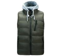 Gilet Hommes - FUNMOON - Chapeau D'Hiver Détachable - Manteau Décontracté En Coton Chaud L