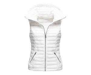 Gilet Hydratation Femme - Unisex Casual Solid Vest Zipper Pocket Loose Sleeveless Jacket Hooded Coat Gilet Long sans Manches