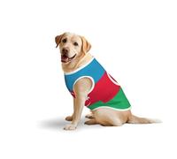 Gilet imprimé drapeau de l'Azerbaïdjan pour chien, t-shirt extensible en coton doux, sans manches, respirant pour grands chiens (3XL, 5XL, L)