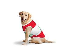 Gilet imprimé drapeau du Liban pour chien, t-shirt extensible en coton doux, sans manches, respirant pour grands chiens (3XL, 5XL, L)