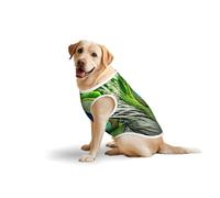Gilet imprimé plume de paon verte pour chien, t-shirt extensible en coton doux, sans manches, respirant pour grands chiens (3XL, 5XL, L)