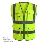 Gilet jaune, 9 poches de classe 2""gilet de sécurité haute visibilité devant avec des bandes réfléchissantes - Unisexe(M)