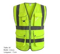 Gilet jaune, 9 poches de classe 2""gilet de sécurité haute visibilité devant avec des bandes réfléchissantes - Unisexe(M)