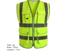 Gilet jaune, 9 poches de classe 2""gilet de sécurité haute visibilité devant avec des bandes réfléchissantes - Unisexe(XL)