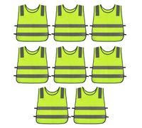 Gilet Jaune Enfant 8 pièces, Gilet de Sécurité Réfléchissant Vélo pour Enfants 3-12 ans, Gilet Reflechissant Velo-Éclairage, Léger et Respirant, Idéal pour École, Vélo, Sport et Randonnée