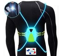 Gilet LED réfléchissant rechargeable USB sport cyclisme running jogging marche haute visibilité taille unique léger confortable adultes enfants promenade bandes réfléchissantes torche puissante flash