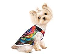 Gilet léger à imprimé succulent coloré pour chien, chat, chemise sans manches, design en maille respirante pour les promenades et les jeux d'été