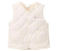 Gilet léger en Duvet pour Fille - Coupe ajustée sans Manches vêtement extérieur Chaud matelassé et isolé pour Temps Froid Parfait pour Un Usage Quotidien et Scolaire (White, 7-8 Years)