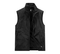 Gilet léger et ample pour homme - Séchage rapide - Imperméable - Sports de plein air - Décontracté - Chaud - Léger - Sans manches - Gilet de voyage sans manches, Noir , 7XL