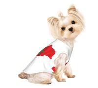 Gilet léger imprimé carte du Maroc pour chien et chat, chemise sans manches, design en maille respirante pour promenade et jeu d'été