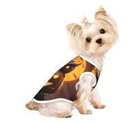 Gilet léger imprimé chouette citrouille Happy Halloween 1 pour chien et chat, chemise sans manches, design en maille respirante pour la promenade et les jeux d'été
