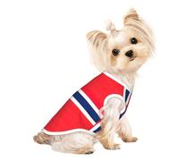 Gilet léger imprimé drapeau norvégien pour chien et chat, sans manches, design en maille respirante pour la promenade et les jeux d'été