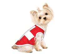 Gilet léger imprimé drapeau suisse pour chien, chat, chemise sans manches, design en maille respirante pour la promenade et les jeux d'été