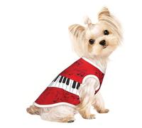 Gilet léger imprimé note de musique piano pour chien, chat, chemise sans manches, design en maille respirante pour promenade et jeu d'été