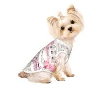 Gilet léger imprimé papillon romantique Paris pour chien et chat, chemise sans manches, design en maille respirante pour la promenade et les jeux d'été