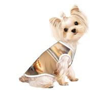 Gilet léger imprimé paysage sur la plage pour chien et chat, sans manches, design en maille respirante pour les promenades et les jeux d'été
