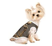 Gilet léger imprimé squelette intéressant pour chien, chat, chemise sans manches, design en maille respirante pour la promenade et le jeu en été