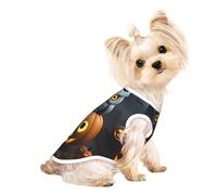 Gilet léger pour chien et chat Halloween avec motif hibou, fantôme, citrouille, 1 imprimé en maille respirante pour les promenades et les jeux d'été