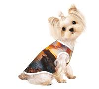 Gilet léger sans manches pour chien et chat avec imprimé paysage marin en Irlande - Design en maille respirante pour la promenade et les jeux d'été