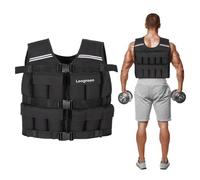 Gilet Lesté 10kg, Veste Lestée Réglable avec 20 Packs de Poids Amovibles, Bande Réfléchissante, pour Homme Femme la Course à Pied