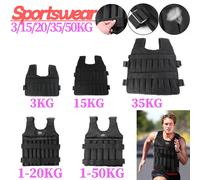 Gilet lesté Durable 3-50KG, gilet d'entraînement de poids réglable, veste de sable, vêtements de boxe, équipement de Fitness 15kg