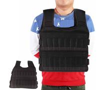 Gilet lesté en Mailles respirante, capacité 15 kg, vide, avec 32 poches pour barres de poids veste musculation ajustable pour hommes et femmes équipement de fitness course à pied