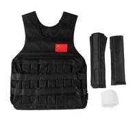 Gilet lesté réglable 20 kg, gilet d'entraînement robuste pour exercices de force et entraînement, fabriqué en tissu enduit 600D en ou noir, taille 30 x 5 x 40 cm, comprend 4 sacs (Noire)