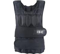 ISE Gilet lesté réglable de 10kg Poids SY-3002-4, Entrainement Musculation Exercice noir