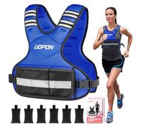 Gilet lesté réglable pour femme, gilet de 6 à 12 livres avec 6 poids en sable de fer, grand gilet lesté avec poches supplémentaires et bandes réfléchissantes pour la course, la marche, l'entraînement