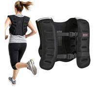 SPORTNOW Gilet lesté 8 kg, veste lestée respirant avec sangles réglables et bandes réfléchissantes, gilet de poids pour musculation, course à pied, entraînement fitness, en sable de fer, noir